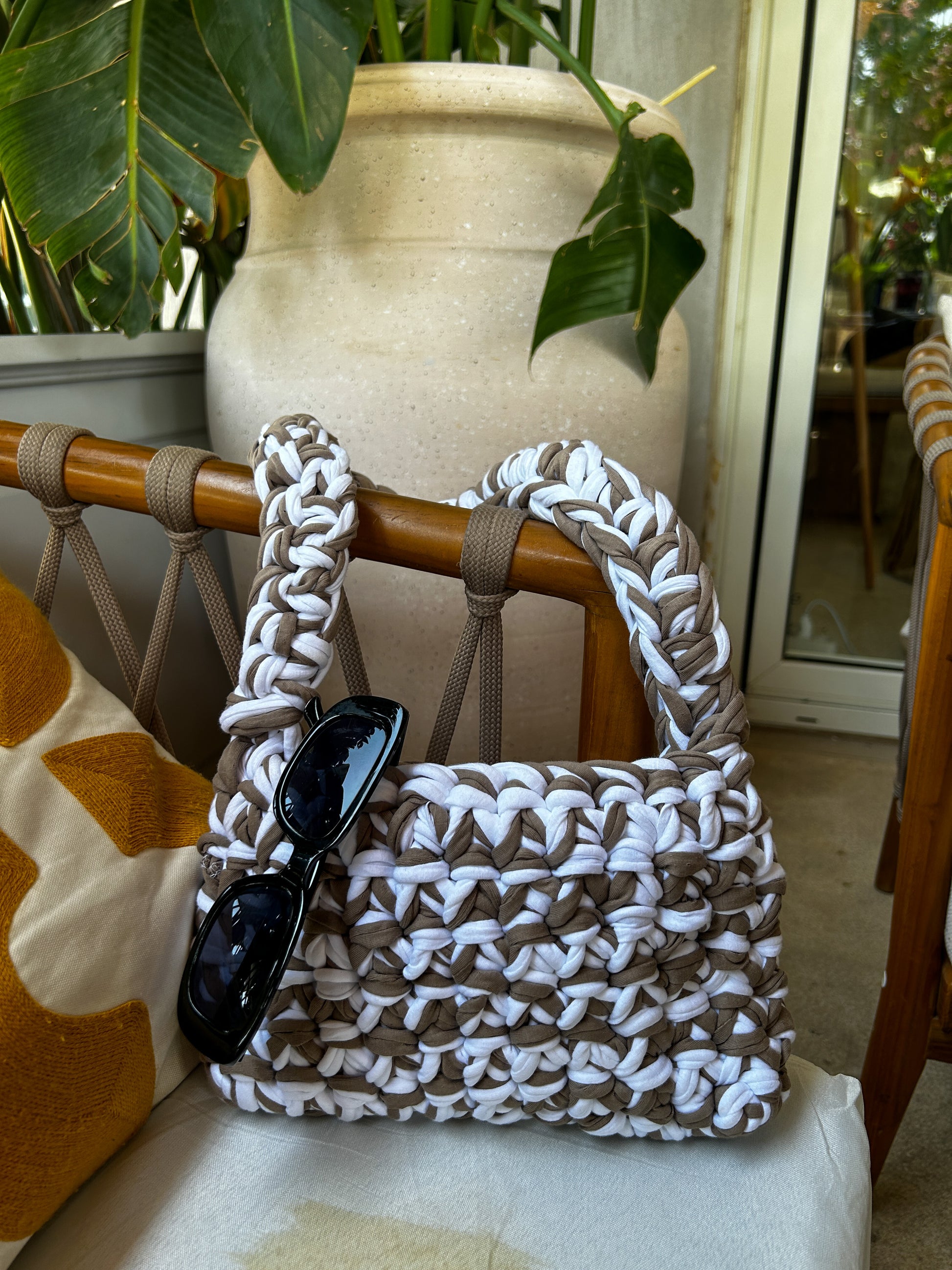 Brown X White Bag